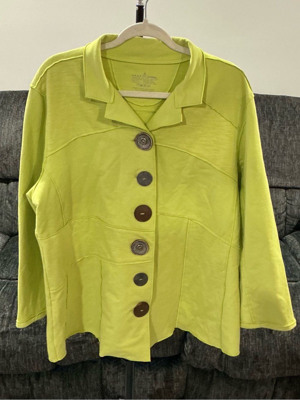 Neon Buddha Lime Green Button Up Jacket